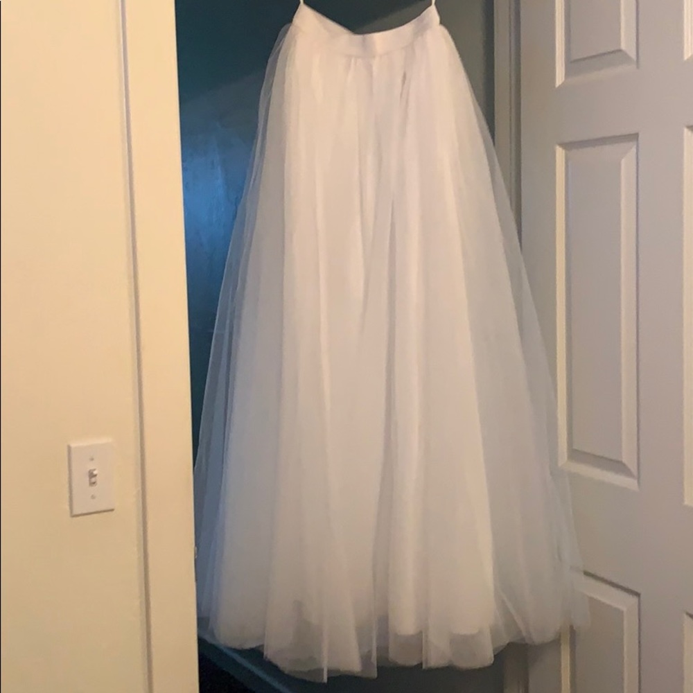White Maxi Tulle Skirt